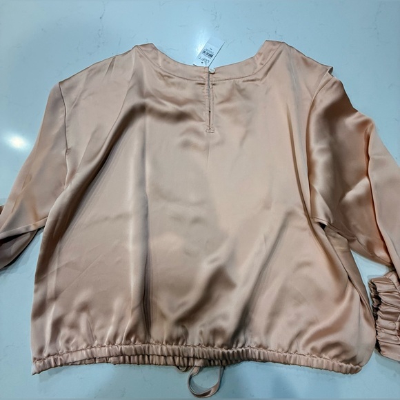 NWT Loft Satin Drawstring Blouse – Peach – Xlarge - Picture 5 of 8